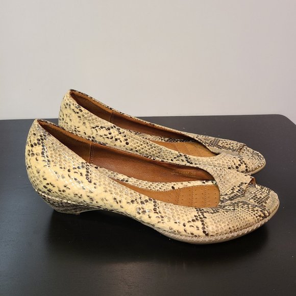 Geox Snakeskin Wedge Heel Peep Toe Womens EU 36 - Picture 1 of 9